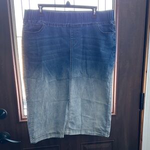 Gradient Blue Denim Skirt